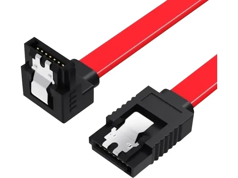 Кабель Vention SATA 3.0 7pin F/F 0.5 м L-коннектор Чорно-червоний (KDDRD)