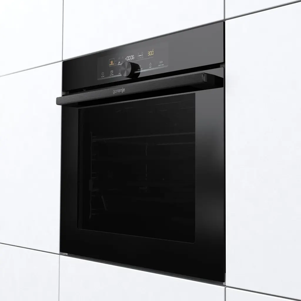 Шафа духова електрична Gorenje A+ 77 л дисплей піроліз чорний - фото 4