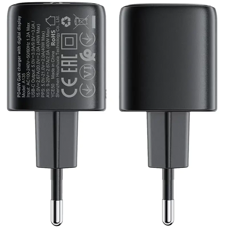 Мережевний зарядний пристрій Acefast A135 PD40W GaN 1USB-C Black - фото 6