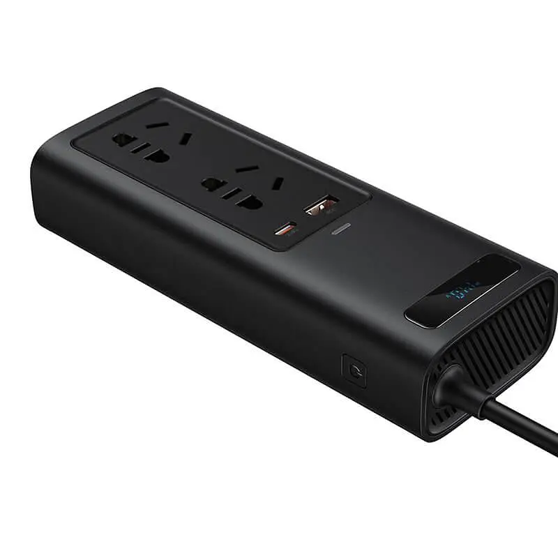 Автомобильный преобразователь напряжения BASEUS In-car Inverter 150 W (2 розетки универсальные) - фото 3