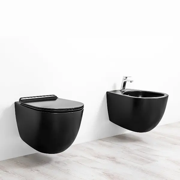 Біде підвісне Simas Vignoni VI19 F85 (VI19-F85 NM) Вlack matte, Чорний матовий - фото 2