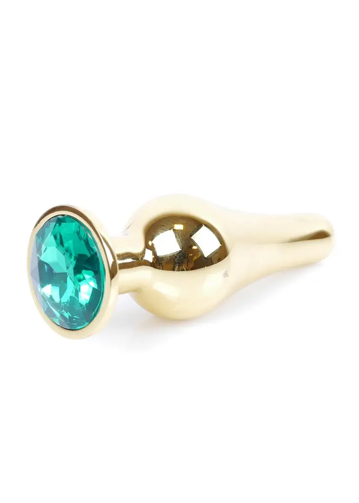 Анальна пробка Jawellery Gold BUTT PLUG Green Boss Series 64-00069 101642 - фото 2