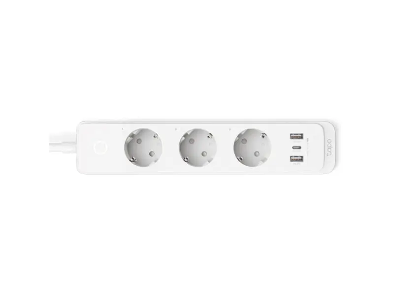 Мережевий фільтр-подовжувач TP-LINK TAPO P300 Smart Wi-Fi Power Strip White, 3 розетки, 1xUSB-C, 2xUSB, 1.5м - фото 2