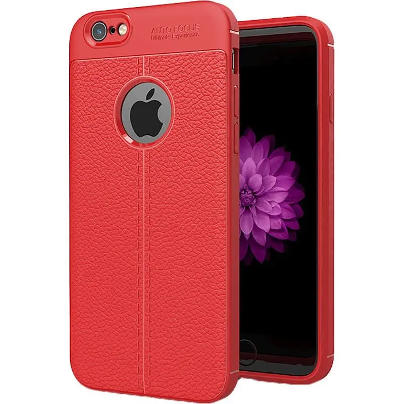 Чохол-накладка iPaky TPU Litchi Stria Series Case Apple iPhone 6 Plus/6s Plus Red - фото 2