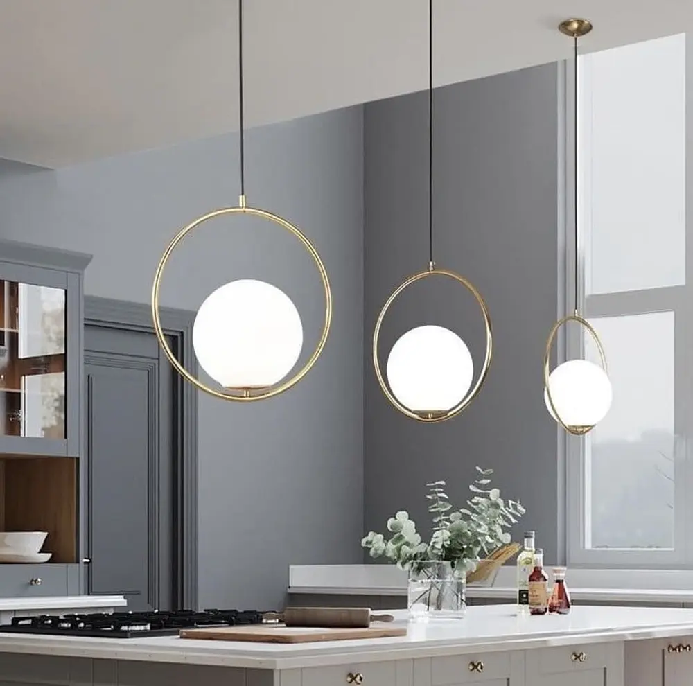 Подвесной светильник в корпусе латунь в форме круга Line F | Ст. AA356-200 M - фото 5