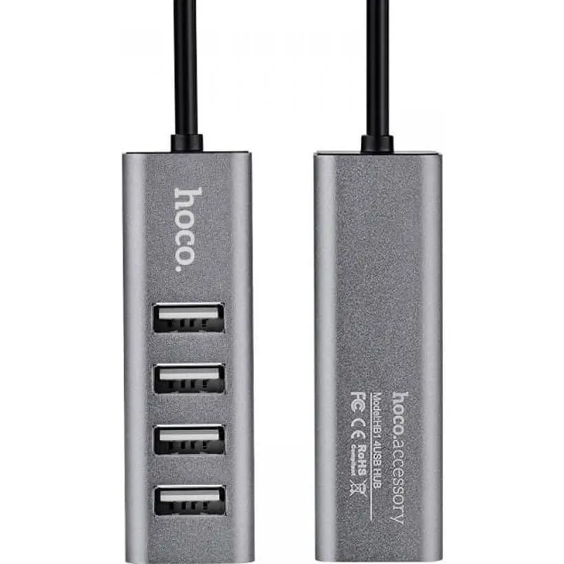 USB-Хаб USB-хаб HOCO HB1 4USB Line machine Tarnish (6957531038139) - фото 2