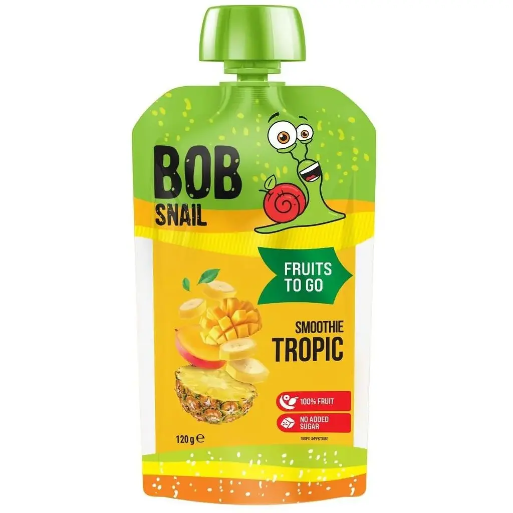 Пюре фруктове Bob Snail Smoothie Fruits to Go Tropic 1.2 кг (10 шт. по 120 г) - фото 2