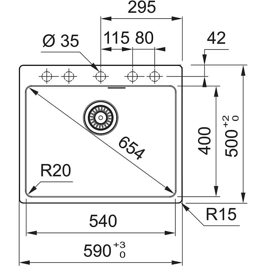 Кухонная мойка Franke MRG 610-54 FTL (114.0668.903) гранитная - врезная - Чёрный матовый - фото 2