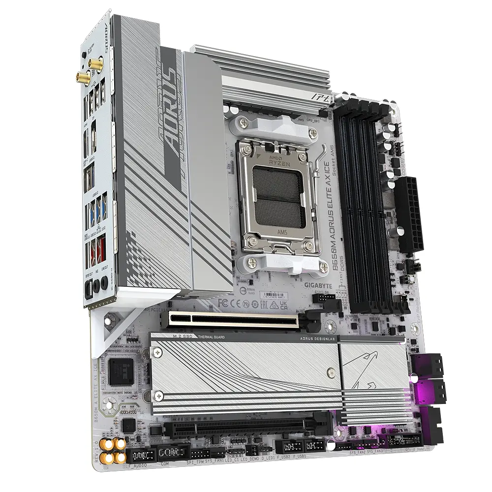 Материнская плата Gigabyte B650M Aorus Elite AX Ice Socket AM5 - фото 3
