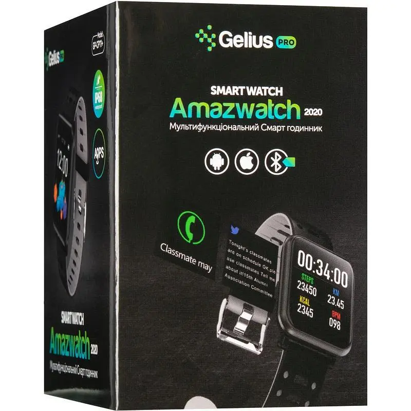 Смарт-часы Smart Watch Gelius Pro GP-CP11 Plus (AMAZWATCH 2020) (IP68) Black/Yellow - фото 7