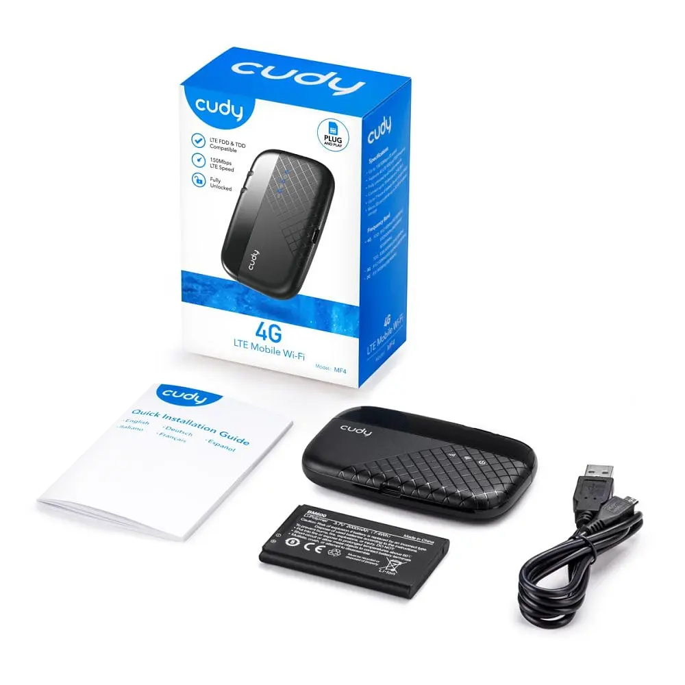 Мобільний 4G LTE WiFi-маршрутизатор Cudy MF4 CAT4 з акумуляторною батареєю 2000mAh (73-00532) - фото 6