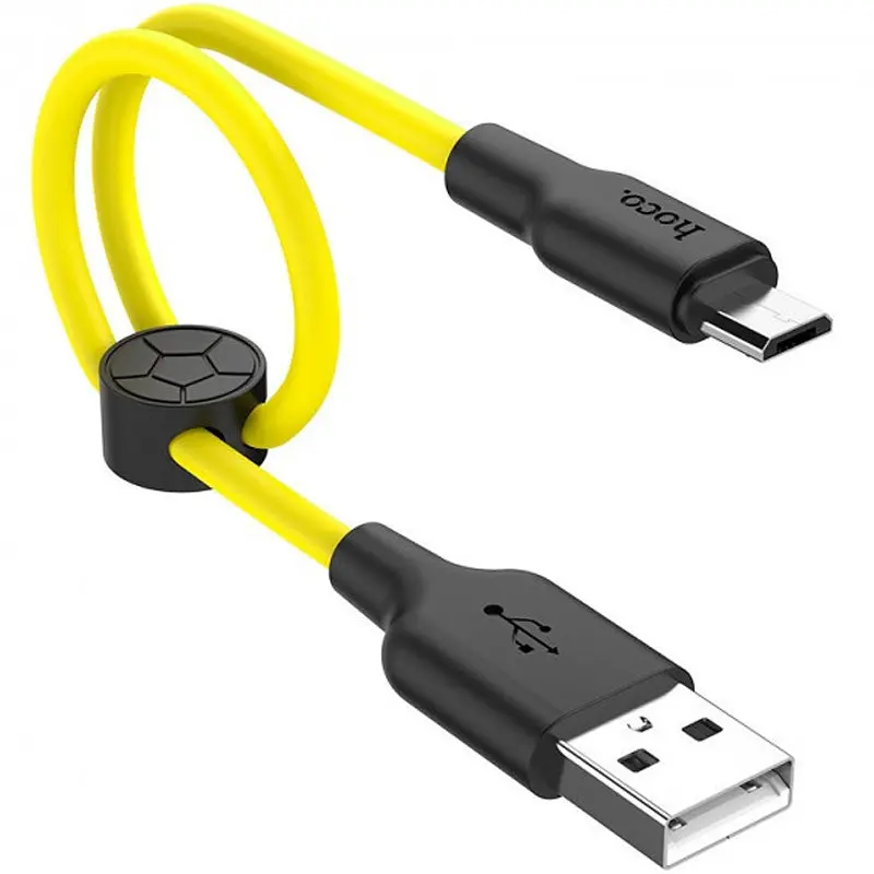 USB Cable Hoco X21 Plus Fluorescent MicroUSB Yellow 1m - фото 2