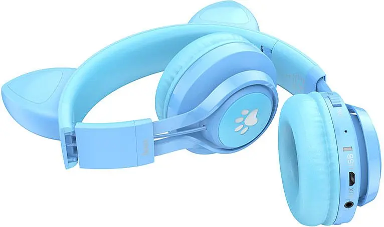 Наушники Hoco W39 Cat Ear Stereo Bluetooth Headphones Blue (779250) [78941] - фото 2
