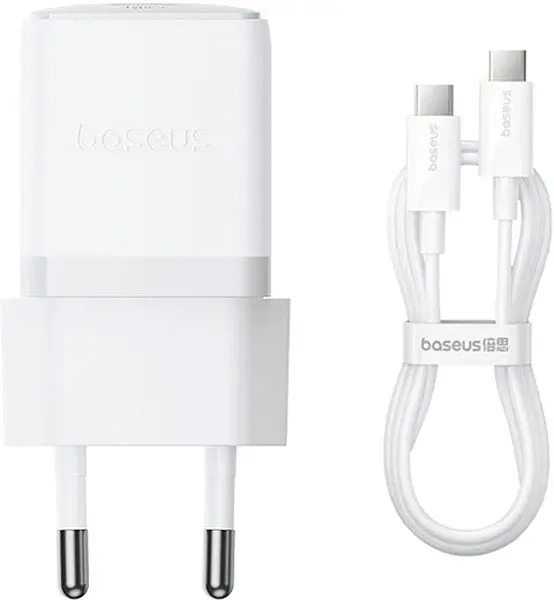 Сітчасте зарядне пристрій Baseus Palm Fast Charger 30W EU Moon Білий