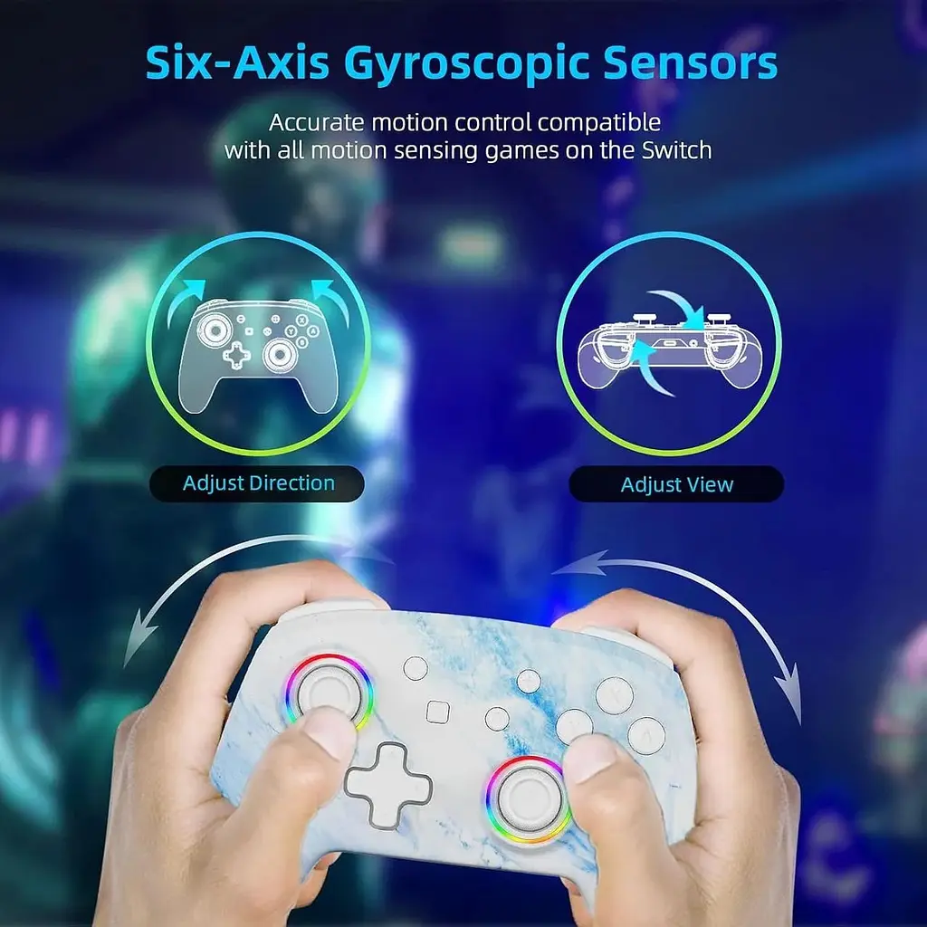 Бездротовий контролер NexiGo (без мертвої зони) для Switch/Switch Lite/OLED, Bluetooth-контролери для Nintendo Switch з вібрацією - фото 5