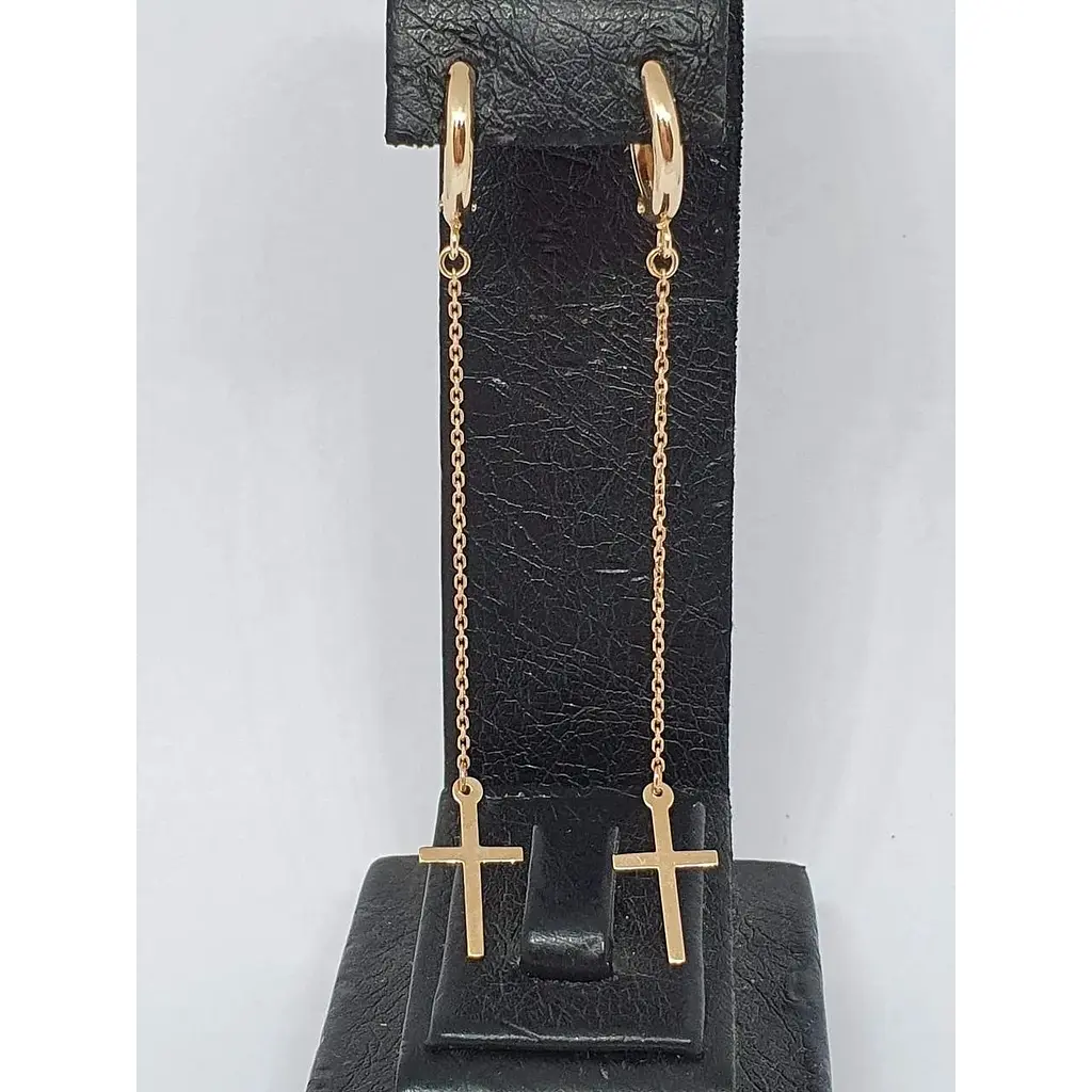 Золоті сережки Tango Хрестики. 470613 - фото 3