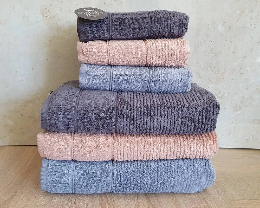 Набір турецьких махрових рушників Cestepe MicroCotton Premium 3 штуки 50x90 + 3 штуки 70х140 Nevara щільність 600 г/м2 - фото 3