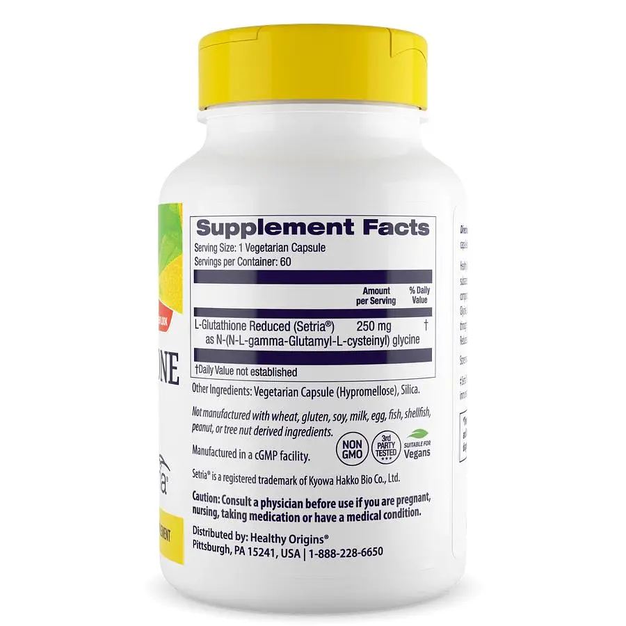 Зменшений L-глутатіон Healthy Origins L-Glutathione Reduced 250 mg, 60 вегакапсул - фото 2