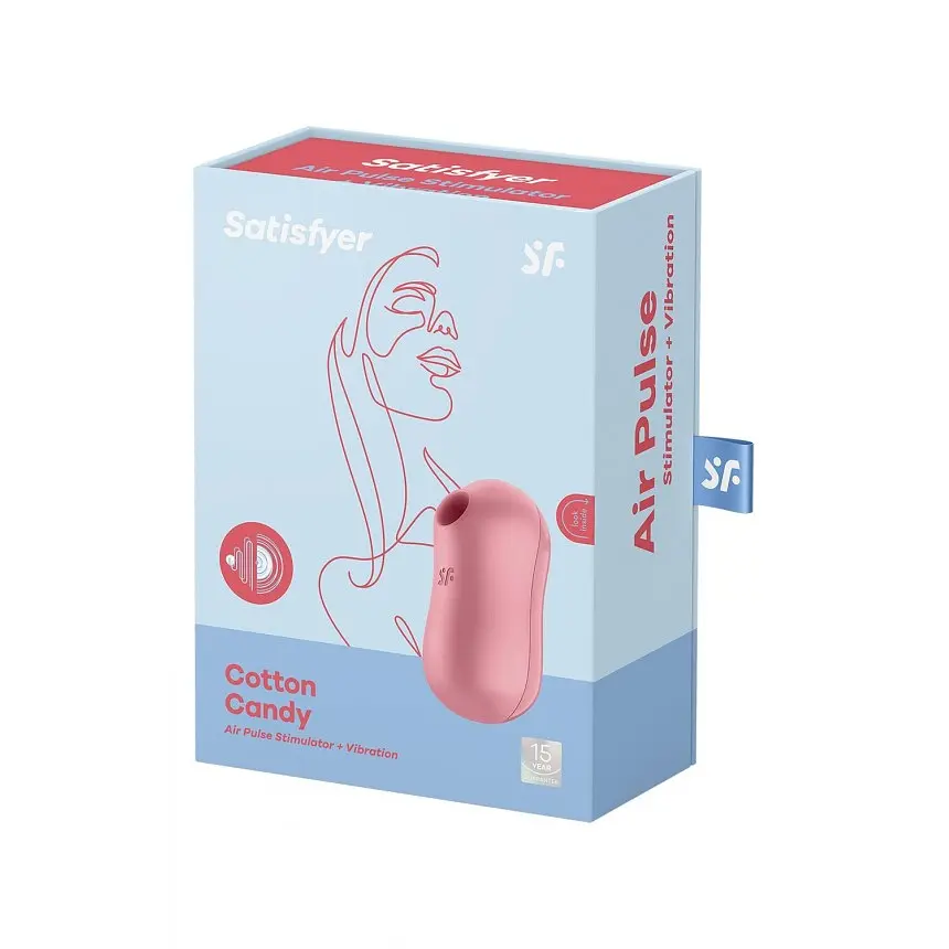 Стимулятор Satisfyer Cotton Candy Light Red Милий вакуумний, 8.6х4.2 см рожевий - фото 7