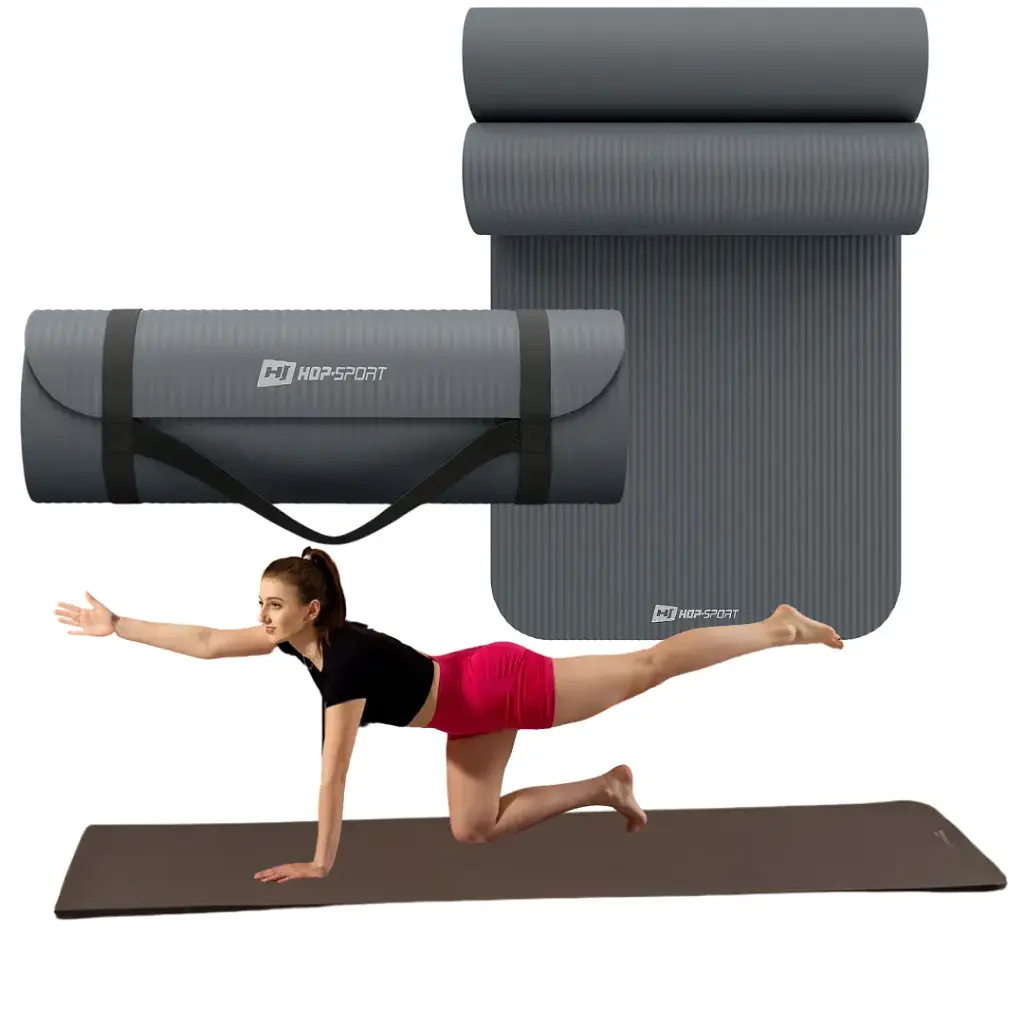 Коврик для йоги Hop-Sport HS-NB015GM NBR 1.5 см графитовый - фото 7