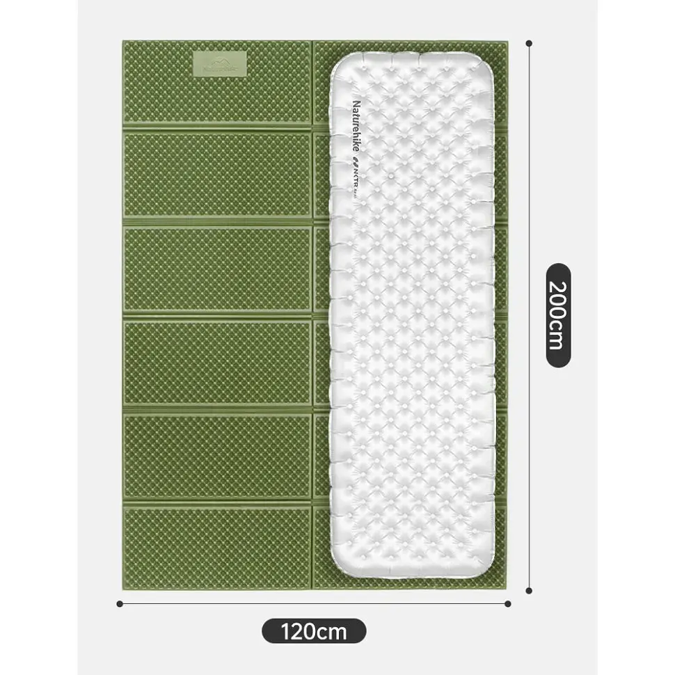 Туристичний килимок Naturehike CNK2450WS044 подвійний 200x120х1,8см зелений (6927595789995) - фото 2