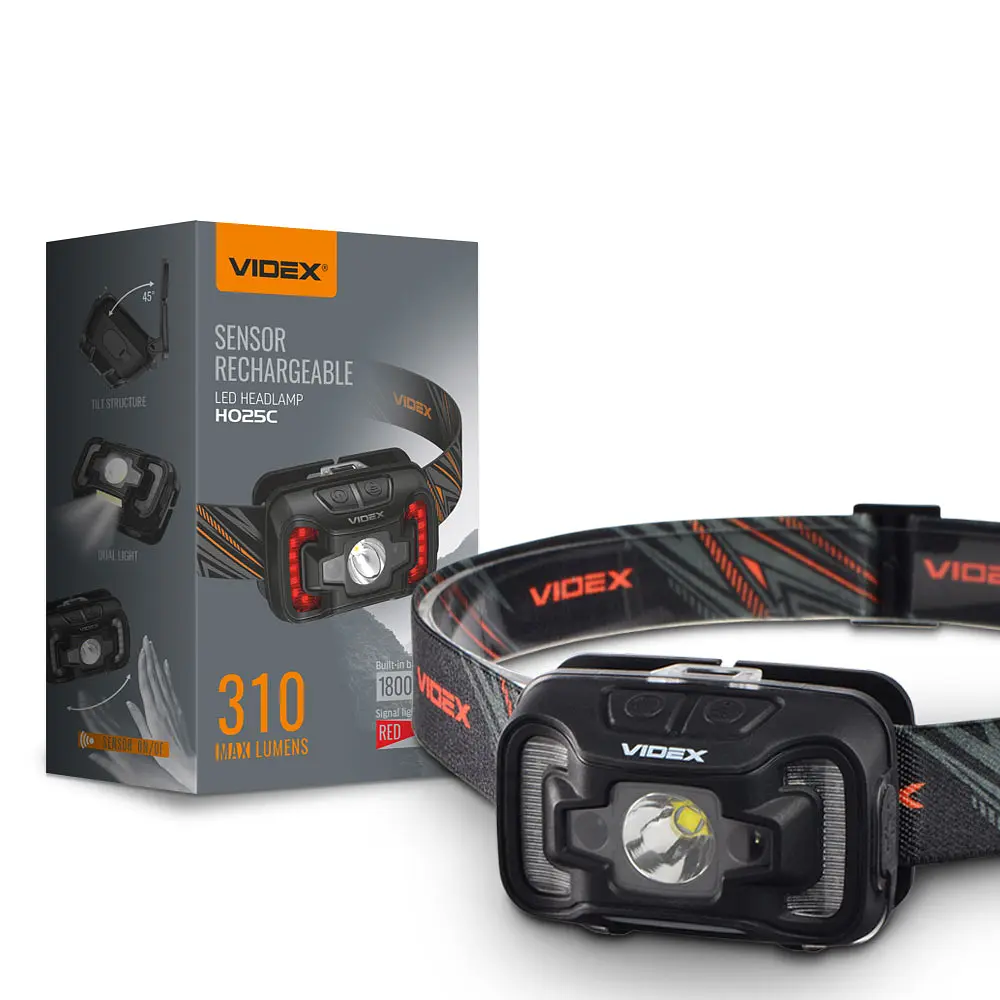 Налобний світлодіодний ліхтарик Videx VLF-H025C, 310Lm 5000K (26572-000) - фото 2