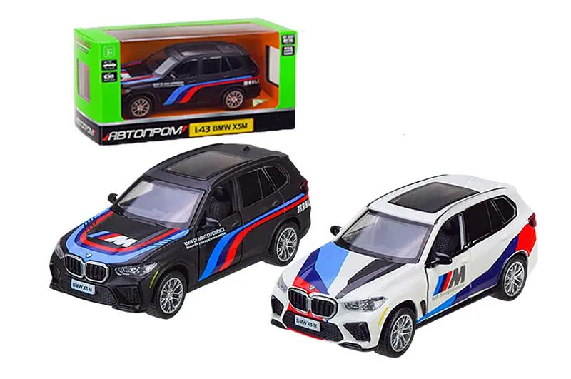 Іграшкова машинка позашляховик металева BMW X5M 1:43 Автопром 4375/4374, в коробці 14,5х6,5х7см