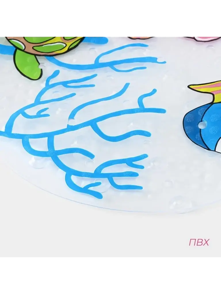 Дитячий антиковзаючий килимок на присосках 65х38 у ванну резиновий противоскользящий коврик гумовий для дорослих дітей силіконовий морський коник - фото 8