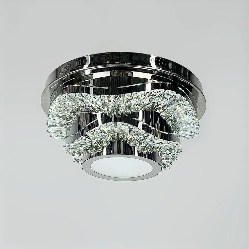 Хромированная потолочная люстра с прозрачным хрусталем Ø 40 см Ст. C 1784/400 | Line F - фото 2