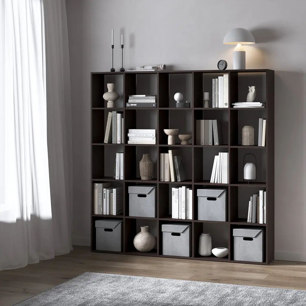 Книжкова полиця стелаж Vays M-4 з 25 комірками ЛДСП 178x29x178 см для дому офісу дитячої або вітальні - фото 5