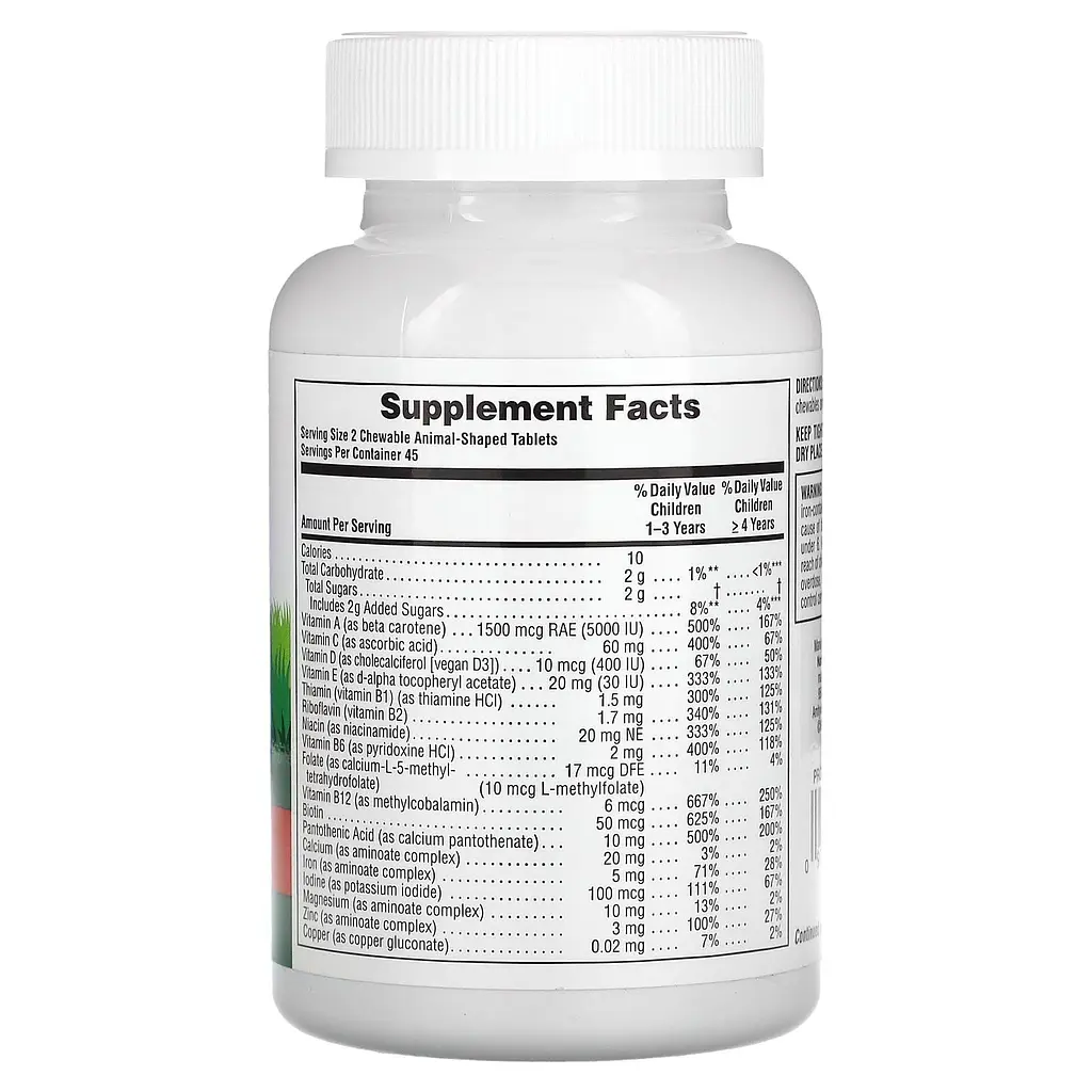 Мультивітаміни для дітей Children's Multi-Vitamin & Mineral 90 жувальних таблеток Фрукти NaturesPlus vit0005327 - фото 2