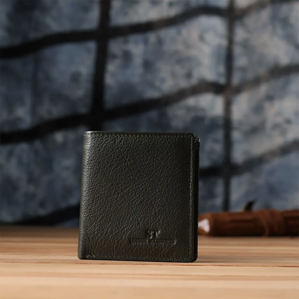 Жіночий гаманець на магніті з натуральної шкіри ST Leather 23093 зелений - фото 8