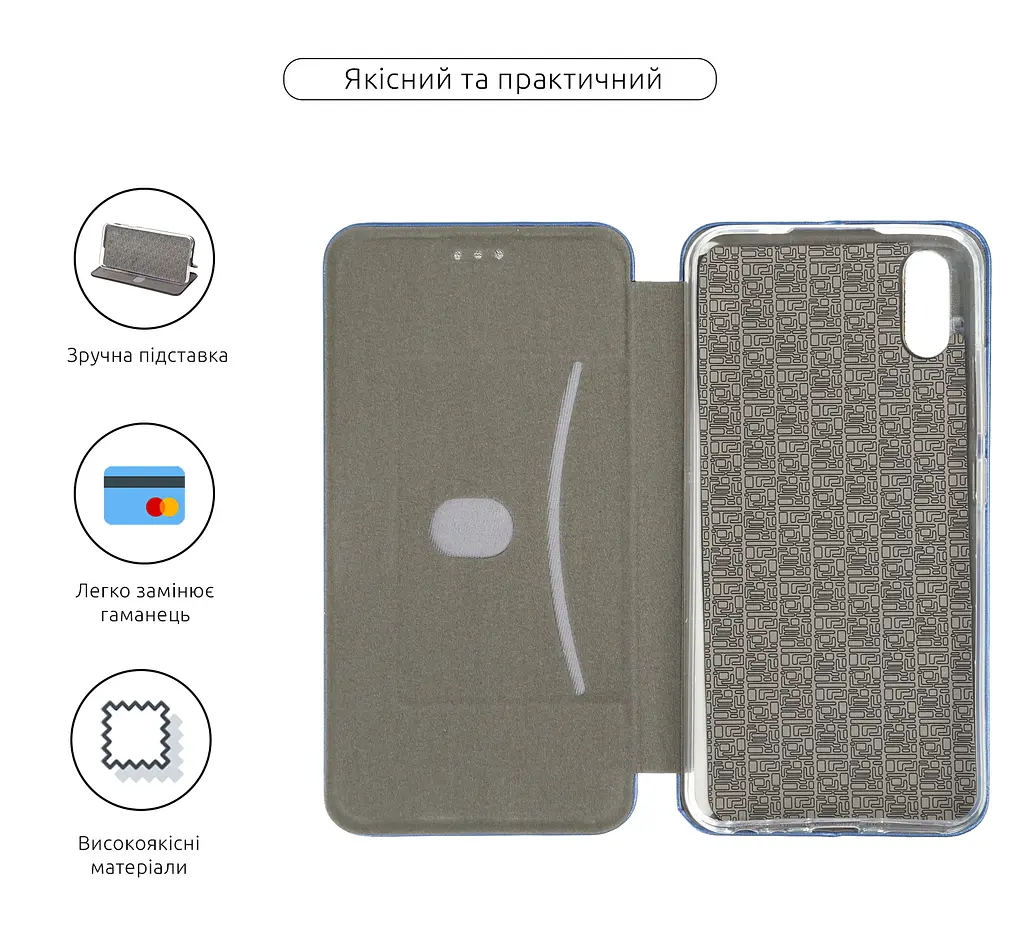 Чехол-книжка для VIVO Y1S, G-Case, синий, кожаный чехол-книга из экокожи (PU) и TPU, с магнитом, с подставкой и вместительным кардхолдером, противоударный, защита всего корпуса, ArmorStandart (ARM60786) - фото 3