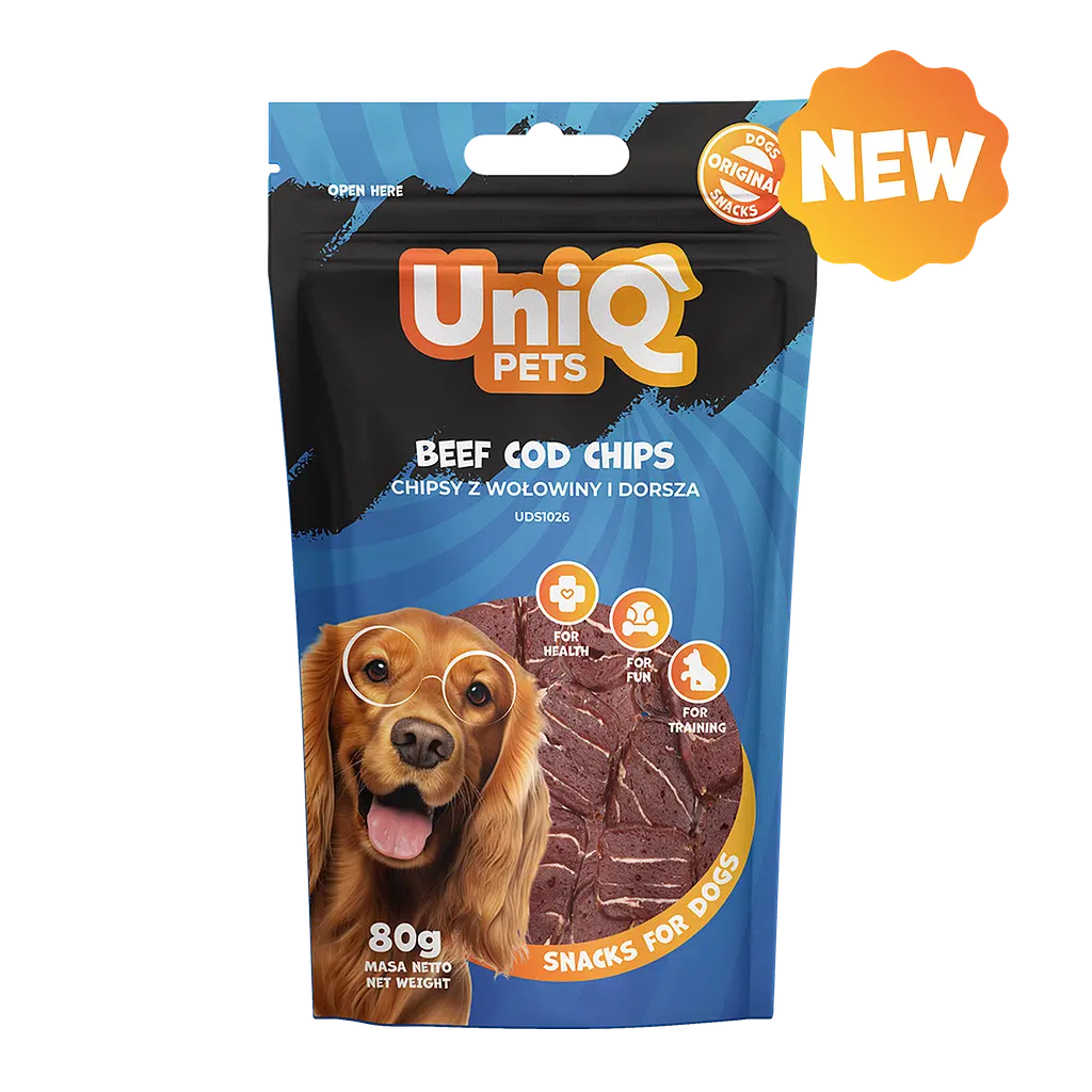 Ласощі для собак UniQ PETS Чіпси з яловичини та тріски, 80 г - фото 4