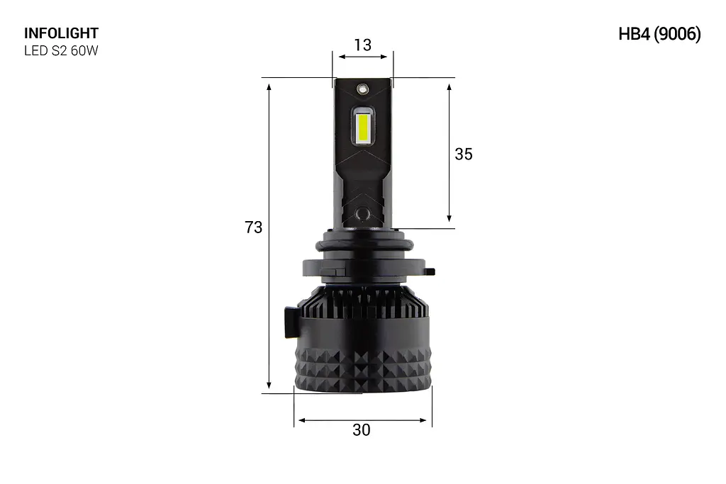 Комплект світлодіодних ламп Infolight S2 9006 60W - фото 2