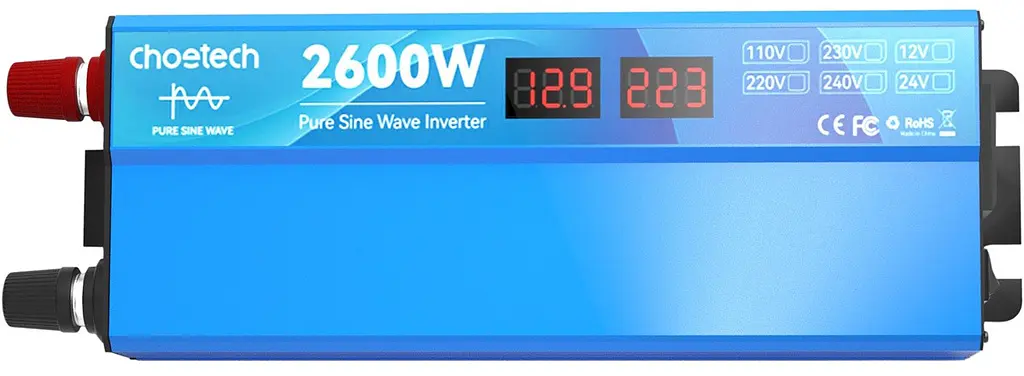 Інвертор автомобільний Choetech 12\220V 2600W (1300Вт), чиста синусоїда - фото 2