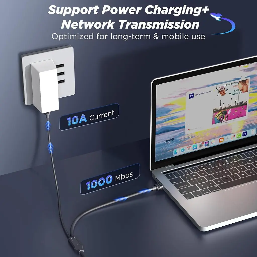 Кабель No Brand Hugener 2в1 Starlink Mini для заряджання DC/USB-C 15 м Сірий (2881818527) - фото 7