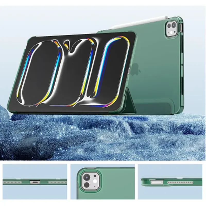 Чохол до планшета BeCover Tri Fold Hard Apple iPad Pro 11" M5 2025 Dark Green (715996) - фото 2