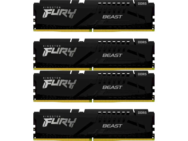 Пам'ять для настільних комп'ютерів Kingston FURY 128 GB (4x32GB) DDR5 5600 MHz Beast Black (KF556C40BBK4-128) - фото 2