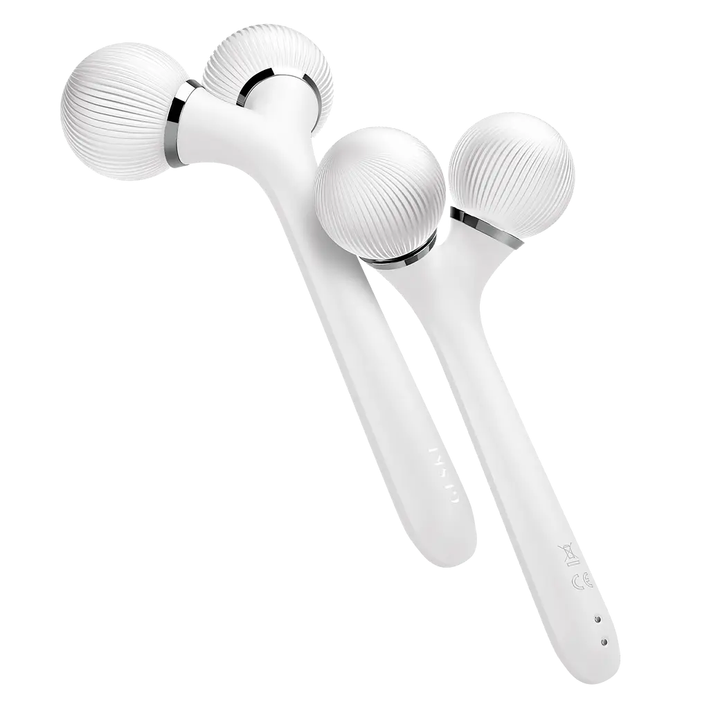Електронний звуковий ролик для обличчя та тіла GESKE Sonic Facial & Body Roller 4 в 1 білий - фото 3