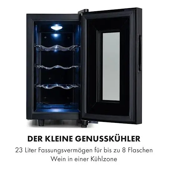 Винний холодильник Klarstein Bellevin 8 Uno 23 л 11-18 °C LED Touch SingleZone (10035862) Б/в - фото 2