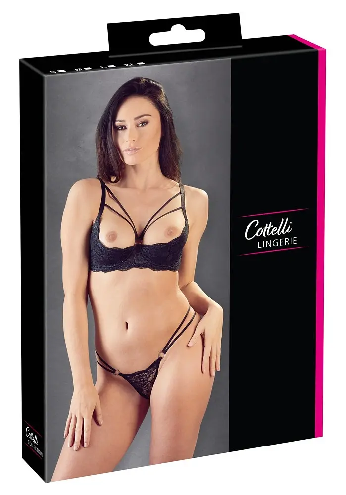 Комплект білизни Cottelli Lingerie Shelf Bra Lace, 85B/L (чорний) - фото 8