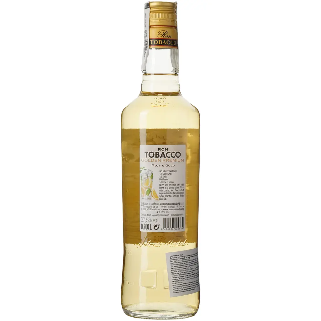 Ром Tobacco Gold 37.5% 0.7 л - фото 3