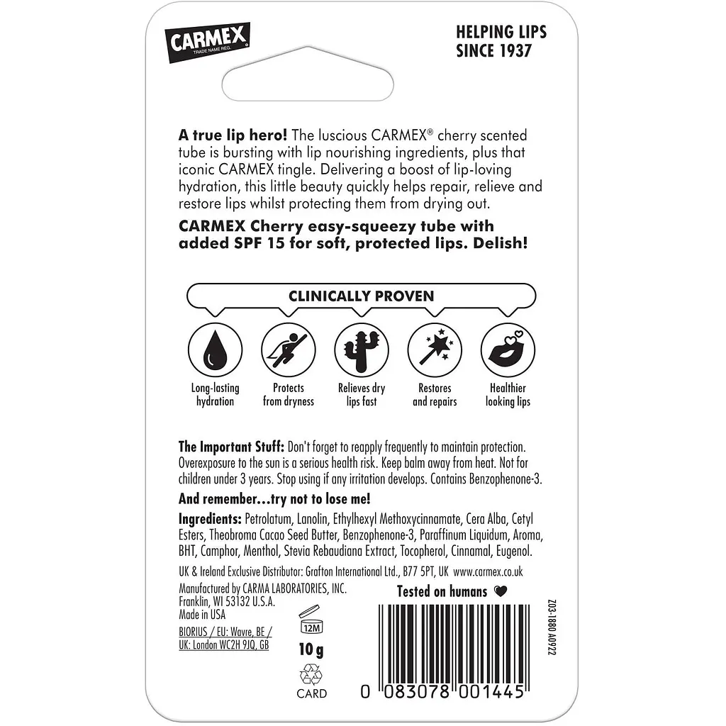 Бальзам для губ Carmex зі смаком вишні 10 г - фото 3
