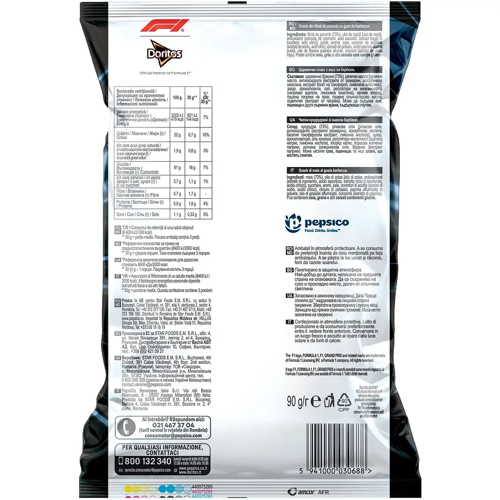 Чипси кукурудзяні Doritos зі смаком барбекю 90 г (929717) - фото 2
