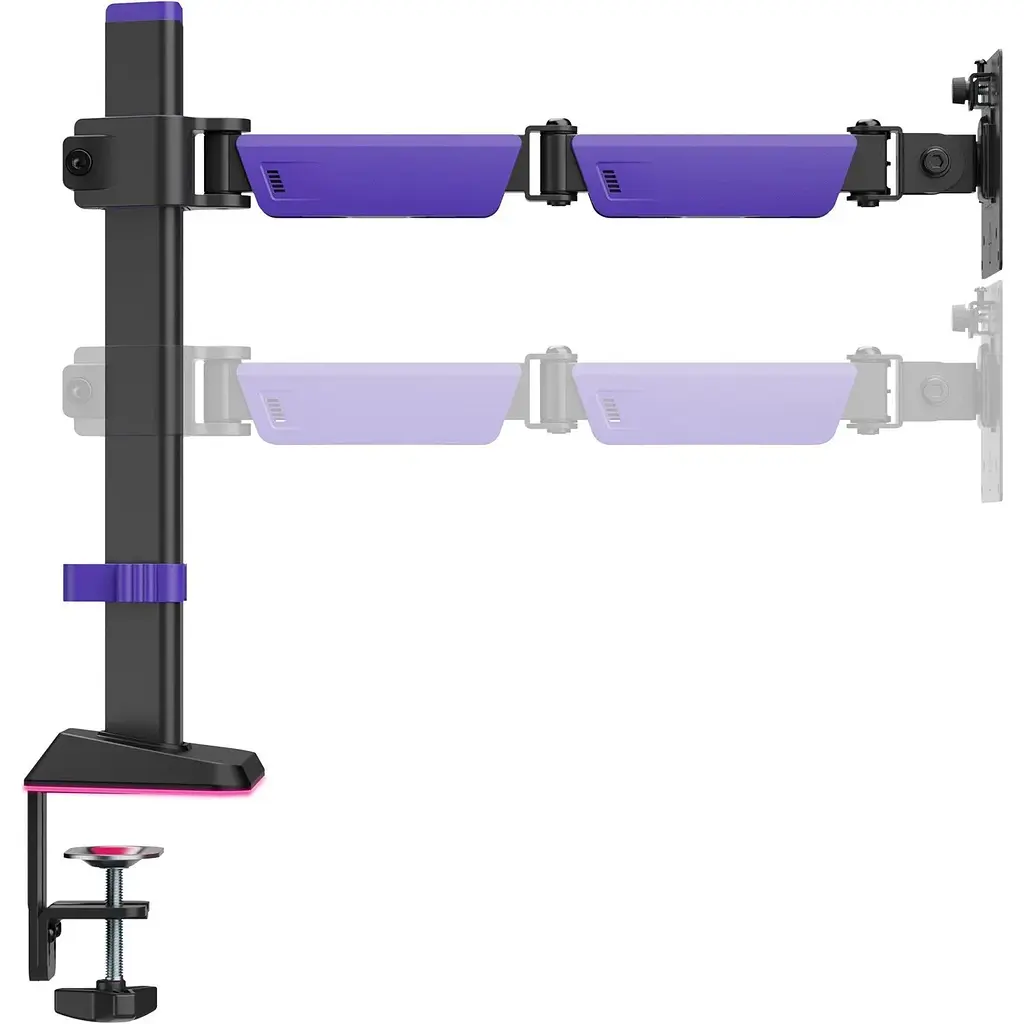 Настільне кріплення для монітора Gamepro MAG101V RGB 17`-40` Black/Violet [148276] - фото 7
