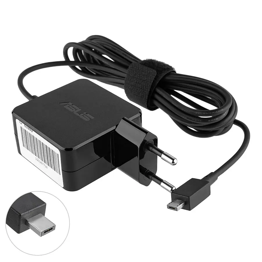 Блок живлення для ноутбука Asus 19V, 33W, для Asus Eee Book X205TA, F205TA, special USB connector, квадратний, black (З ВИЛКОЮ!) - фото 2