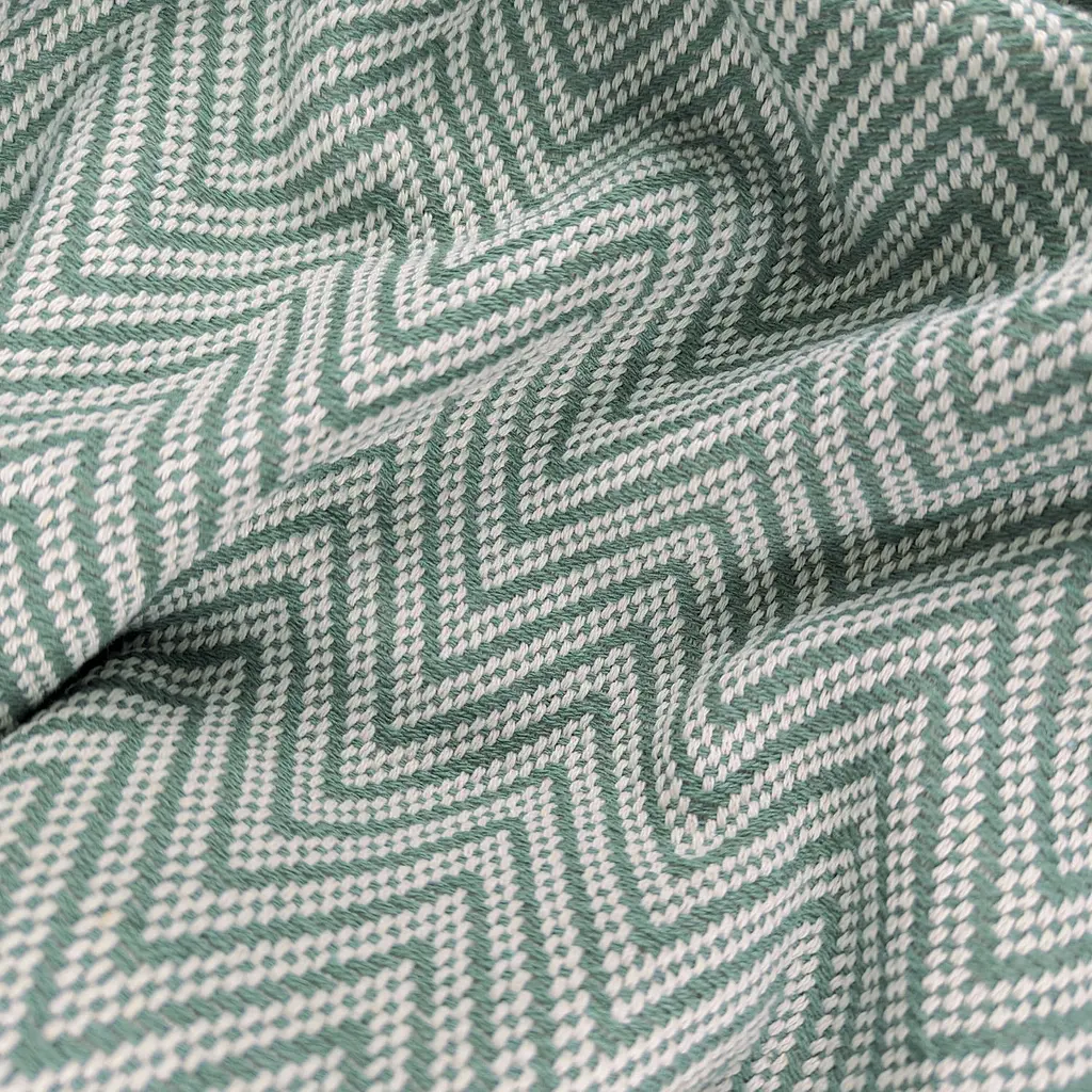 Плед бавовняний Cosas ZIGZAG 180х230 см оливка (Plaid_Zigzag_01Pistachio_180x230) - фото 5