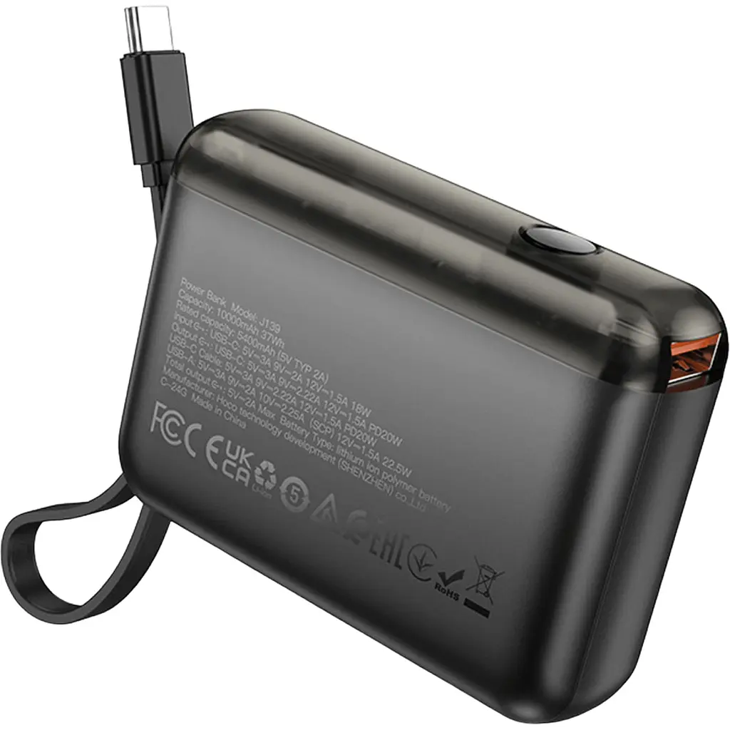 Внешний аккумулятор Hoco J139 Hero USB-C 10000mAh 22.5W Black [123629] - фото 3