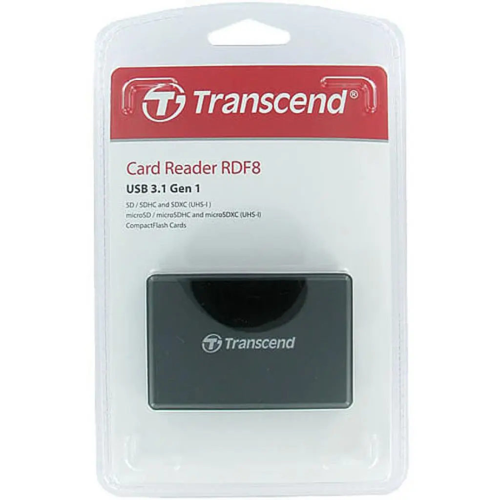 Считыватель флеш-карт Transcend USB 3.1 Black (TS-RDF8K2) - фото 3